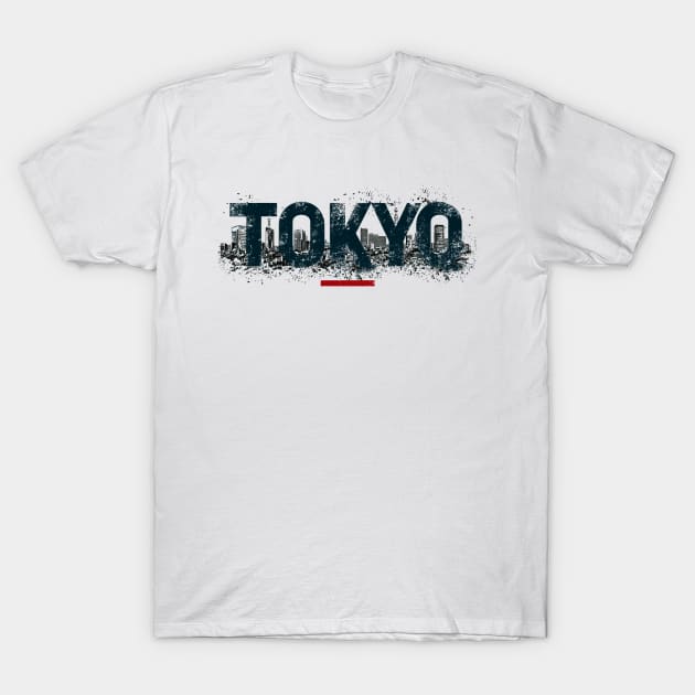 Metropolitan Tokyo city grunge Logo T-Shirt by MK3